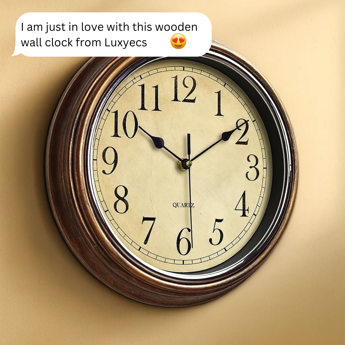 Klasické dřevěné nástěnné hodiny — tichý chod, nadčasový design