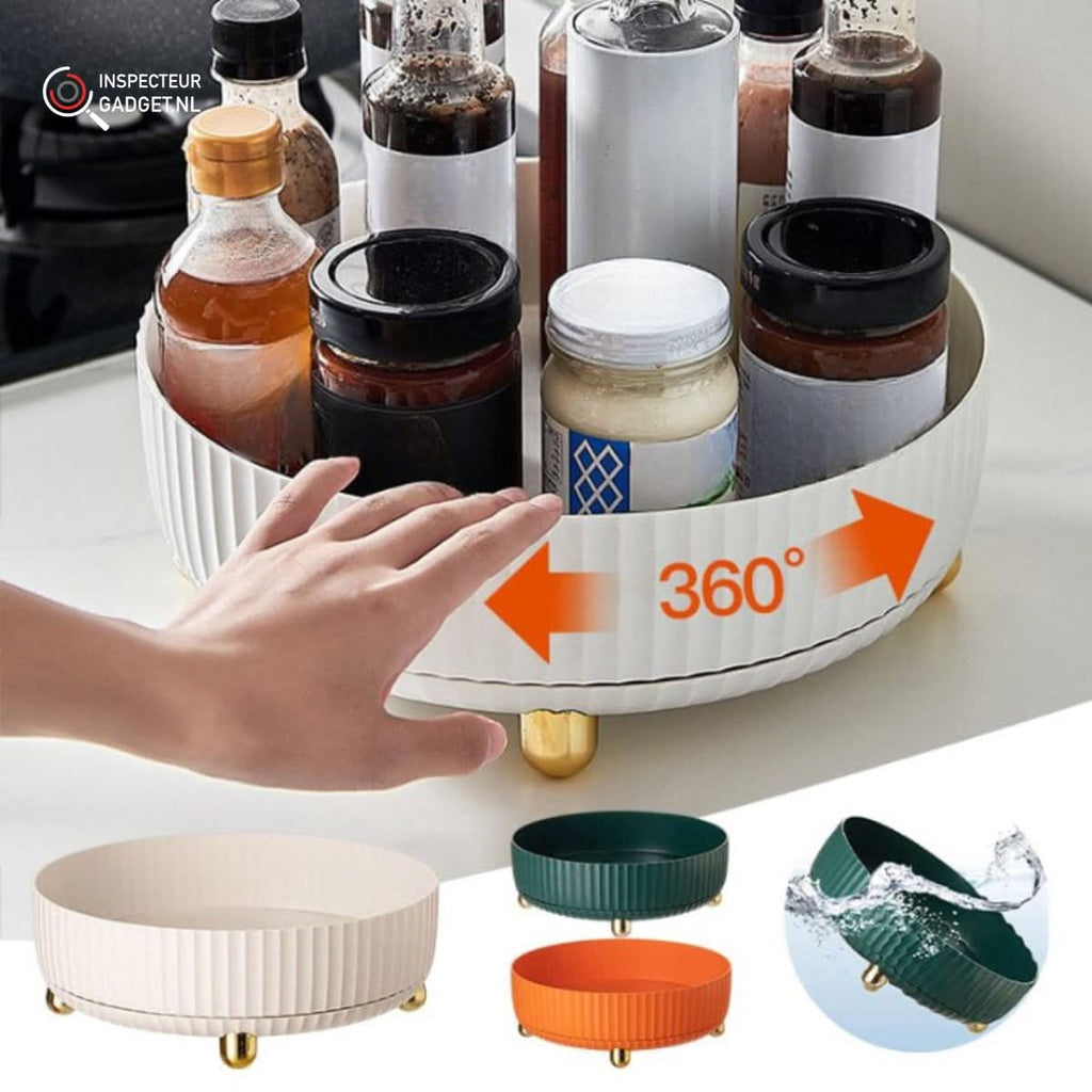 360° Rotating Storage Organizer — Compact Spin Design with Direct Access