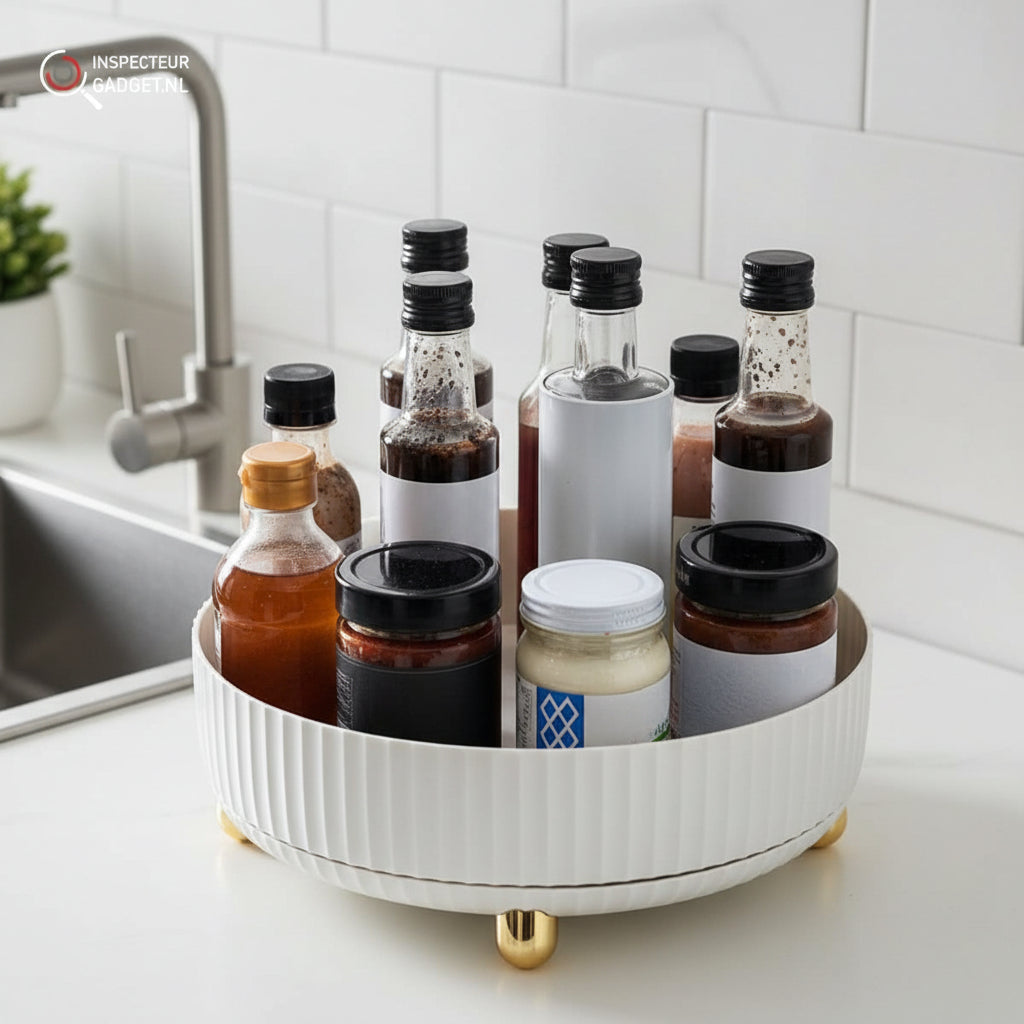 360° Rotating Storage Organizer — Compact Spin Design with Direct Access