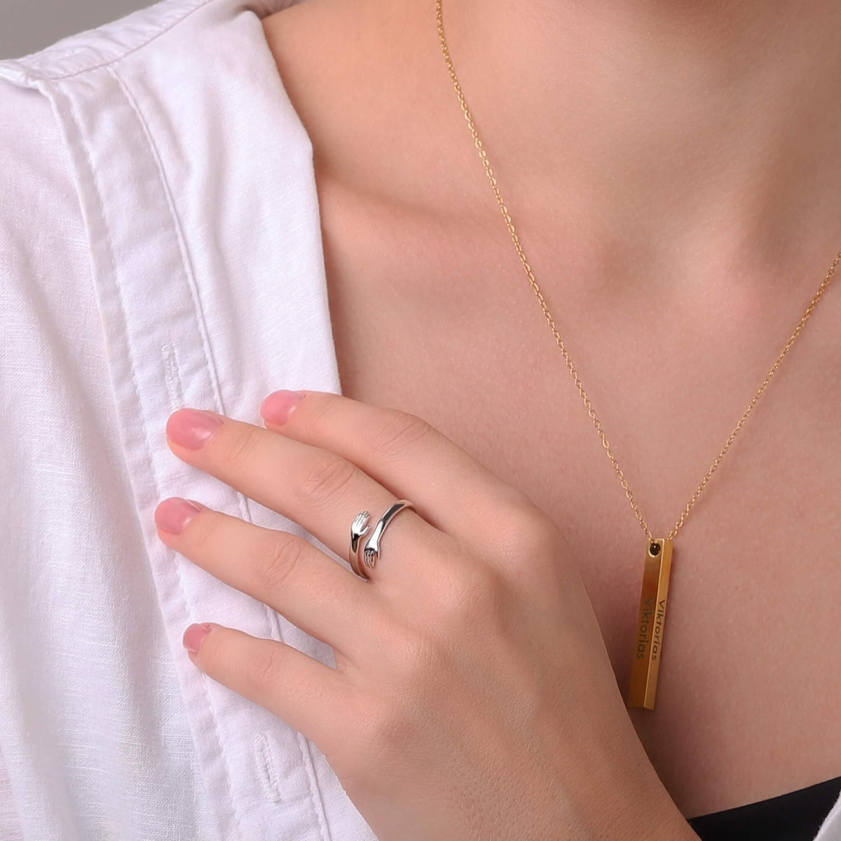 NovaForge Hug Ring — Stainless Steel, Gold or Silver Finish