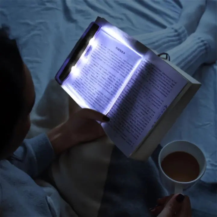Lampada LED da lettura a pannello piatto — 2 livelli di luminosità, protezione per gli occhi