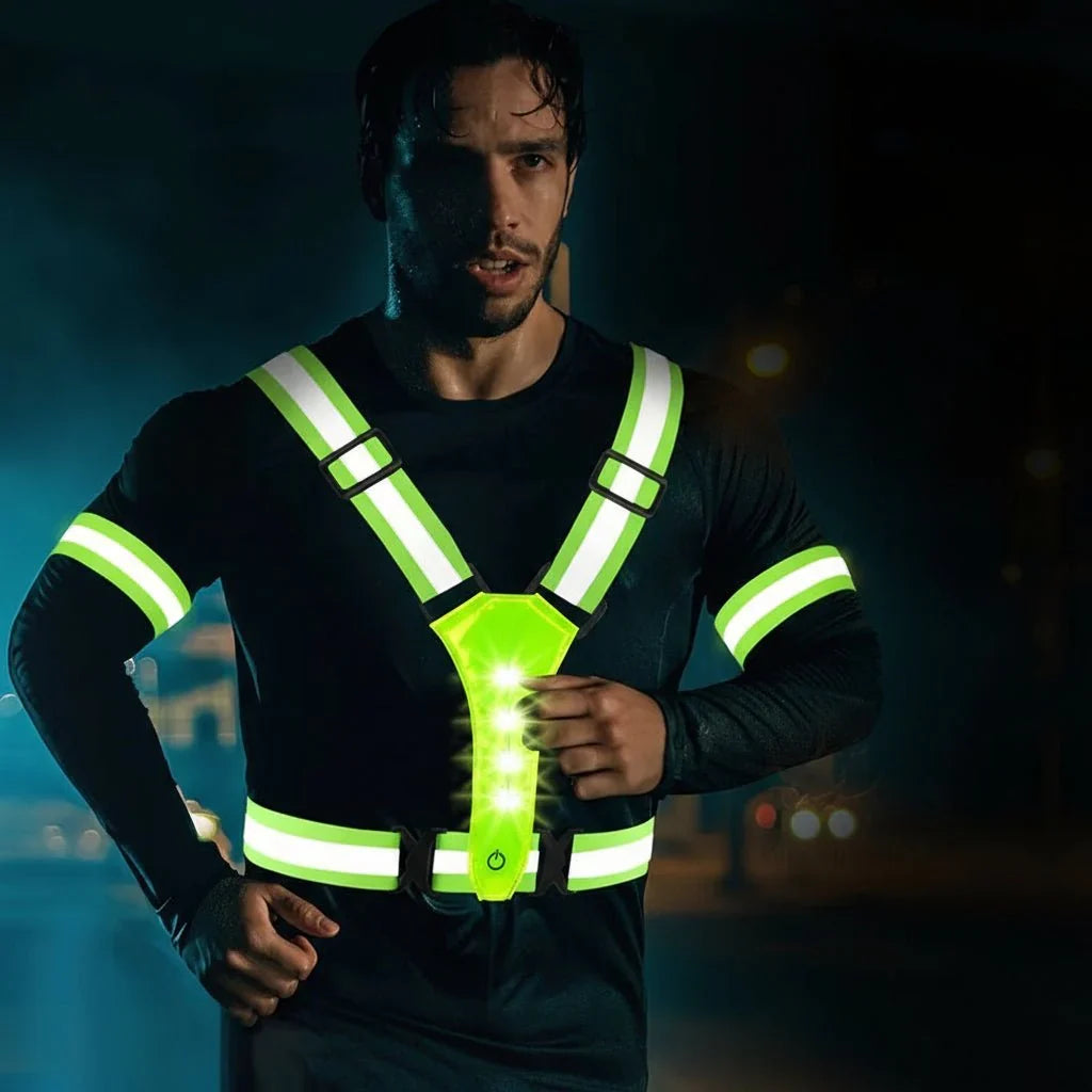 Gilet di sicurezza LED LumenGuard ricaricabile tramite USB — Alta visibilità