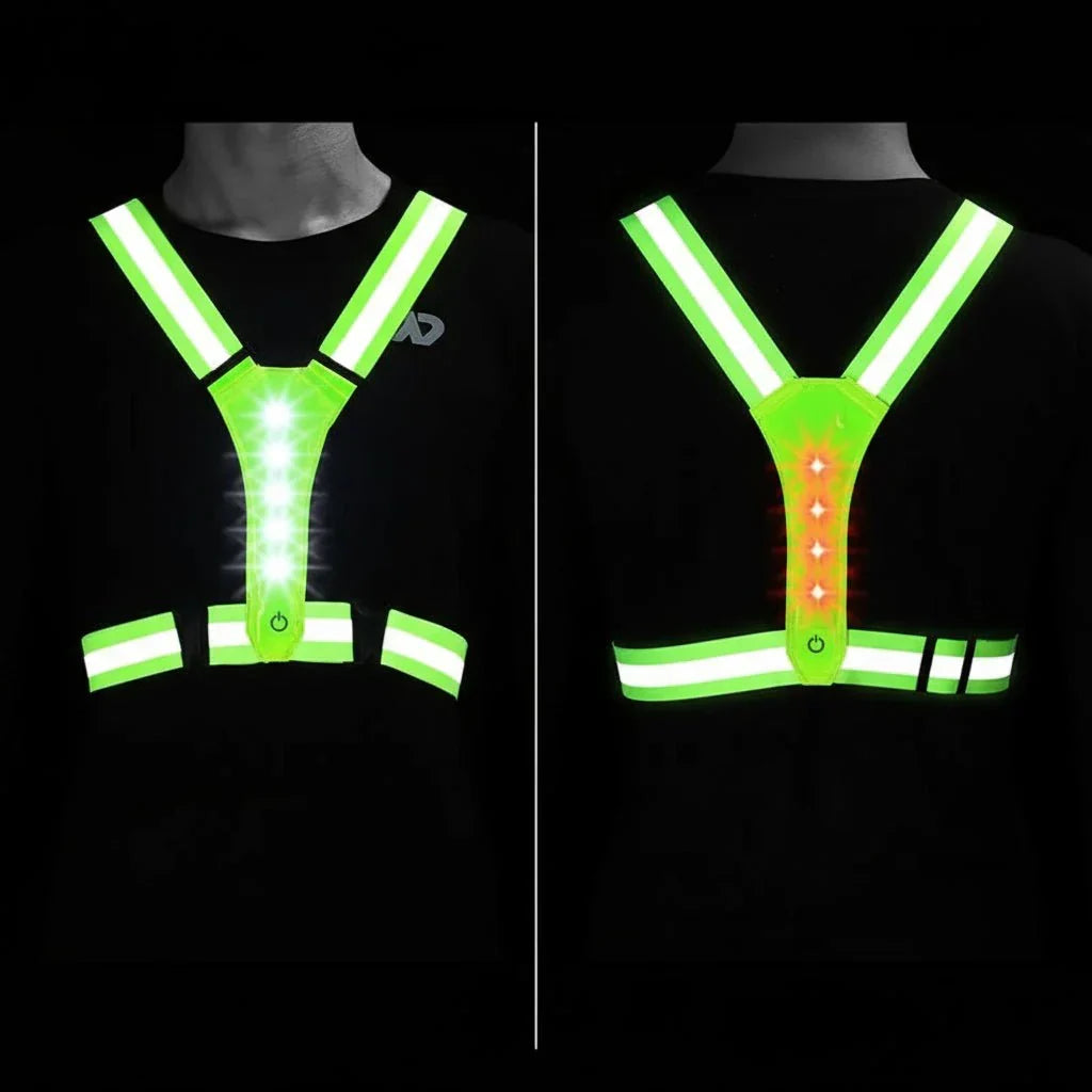 Gilet di sicurezza LED LumenGuard ricaricabile tramite USB — Alta visibilità
