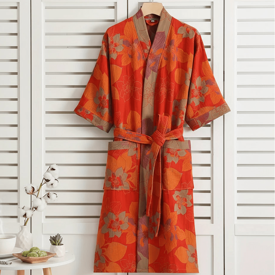 NaturaLuxe - Reversible Organic Cotton Kimono Robe for Ultimate Comfort | livraina