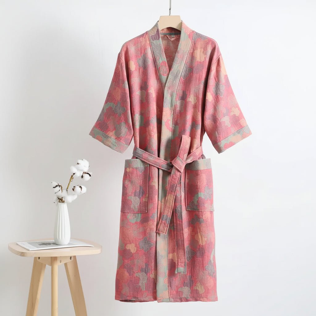 NaturaLuxe - Reversible Organic Cotton Kimono Robe for Ultimate Comfort | livraina