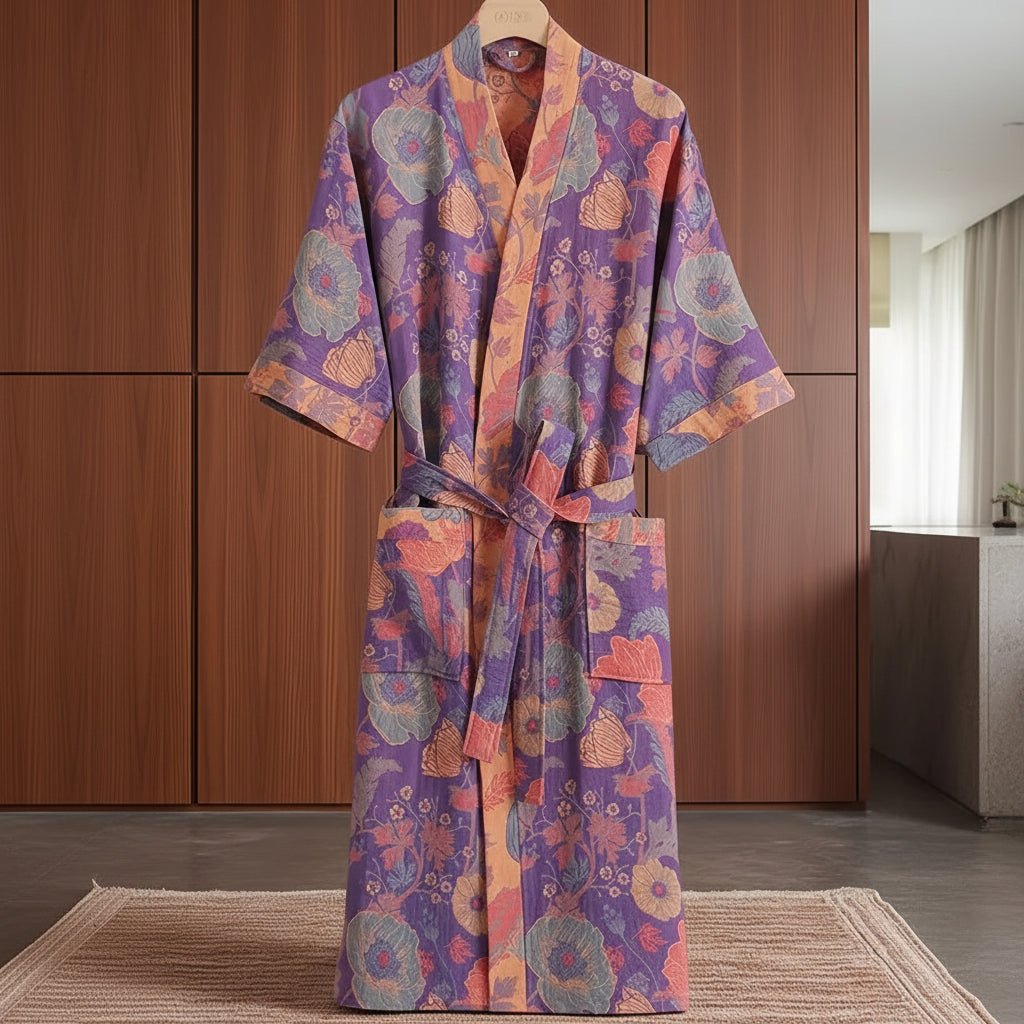 NaturaLuxe - Reversible Organic Cotton Kimono Robe for Ultimate Comfort | livraina