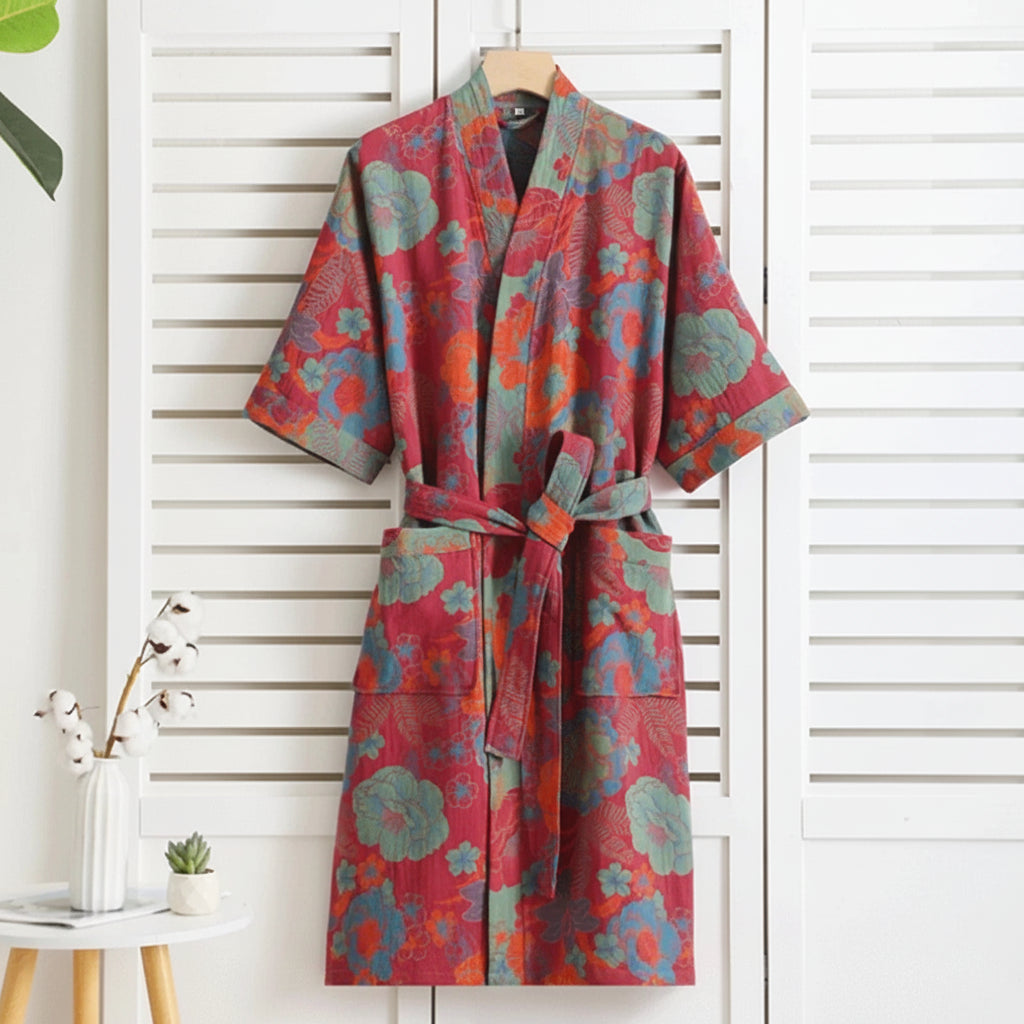 NaturaLuxe - Reversible Organic Cotton Kimono Robe for Ultimate Comfort | livraina
