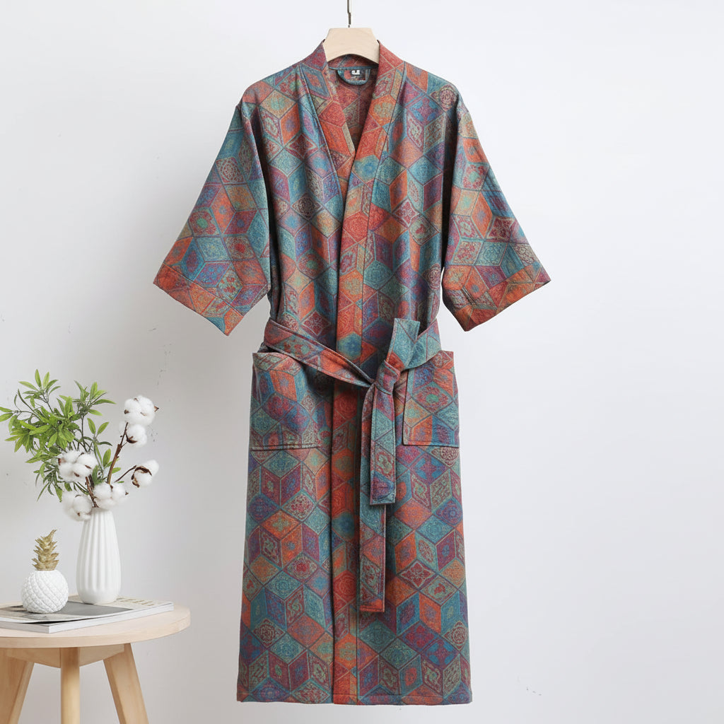 NaturaLuxe - Reversible Organic Cotton Kimono Robe for Ultimate Comfort | livraina