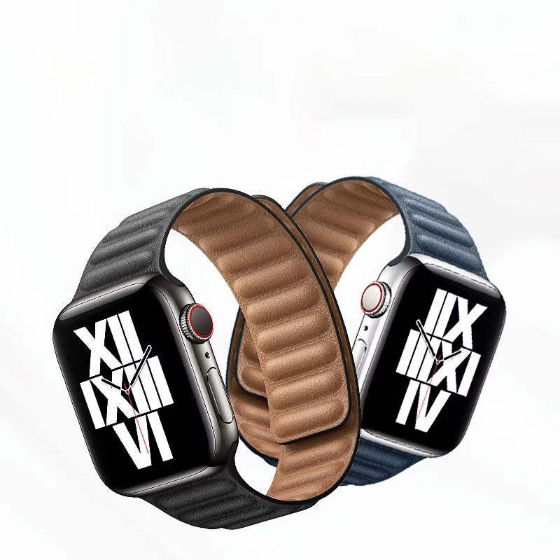 Mágneses bőr Apple Watch Link szíj — az 1-11. sorozattal kompatibilis