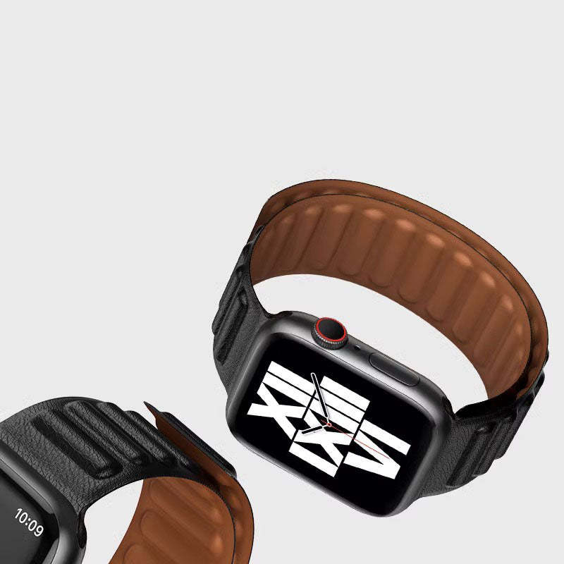 Mágneses bőr Apple Watch Link szíj — az 1-11. sorozattal kompatibilis