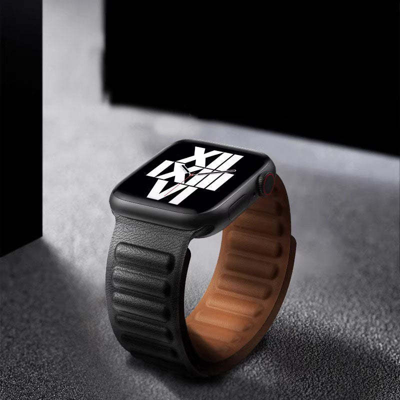 Mágneses bőr Apple Watch Link szíj — az 1-11. sorozattal kompatibilis