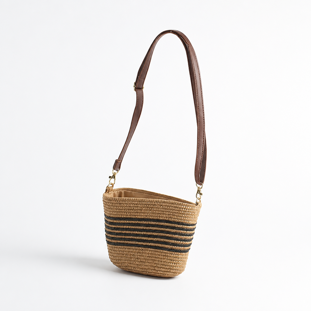 Sac à bandoulière en matière naturelle avec sangle réglable | livraina
