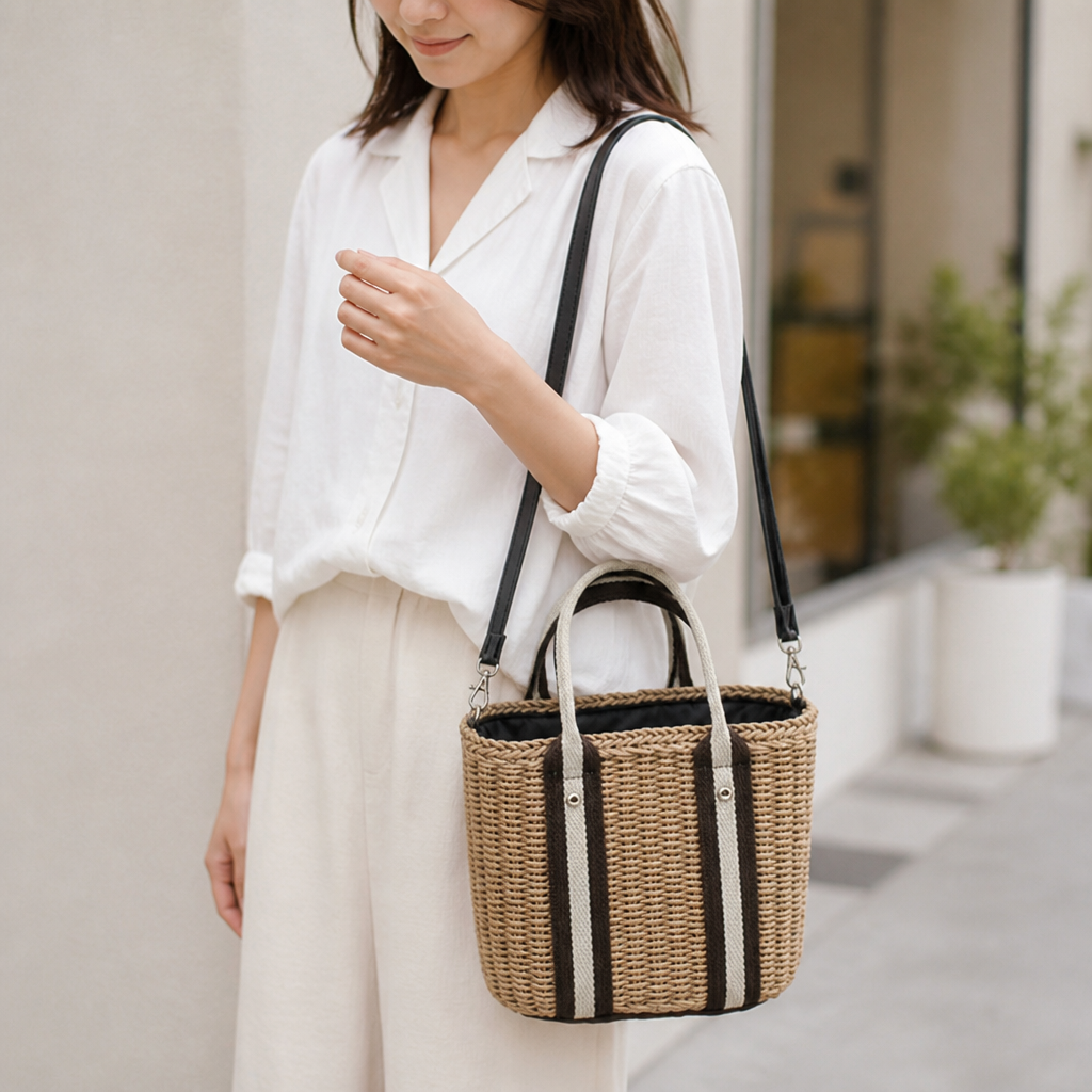 Natural Raffia Tote Bag (Removable Strap) | livraina