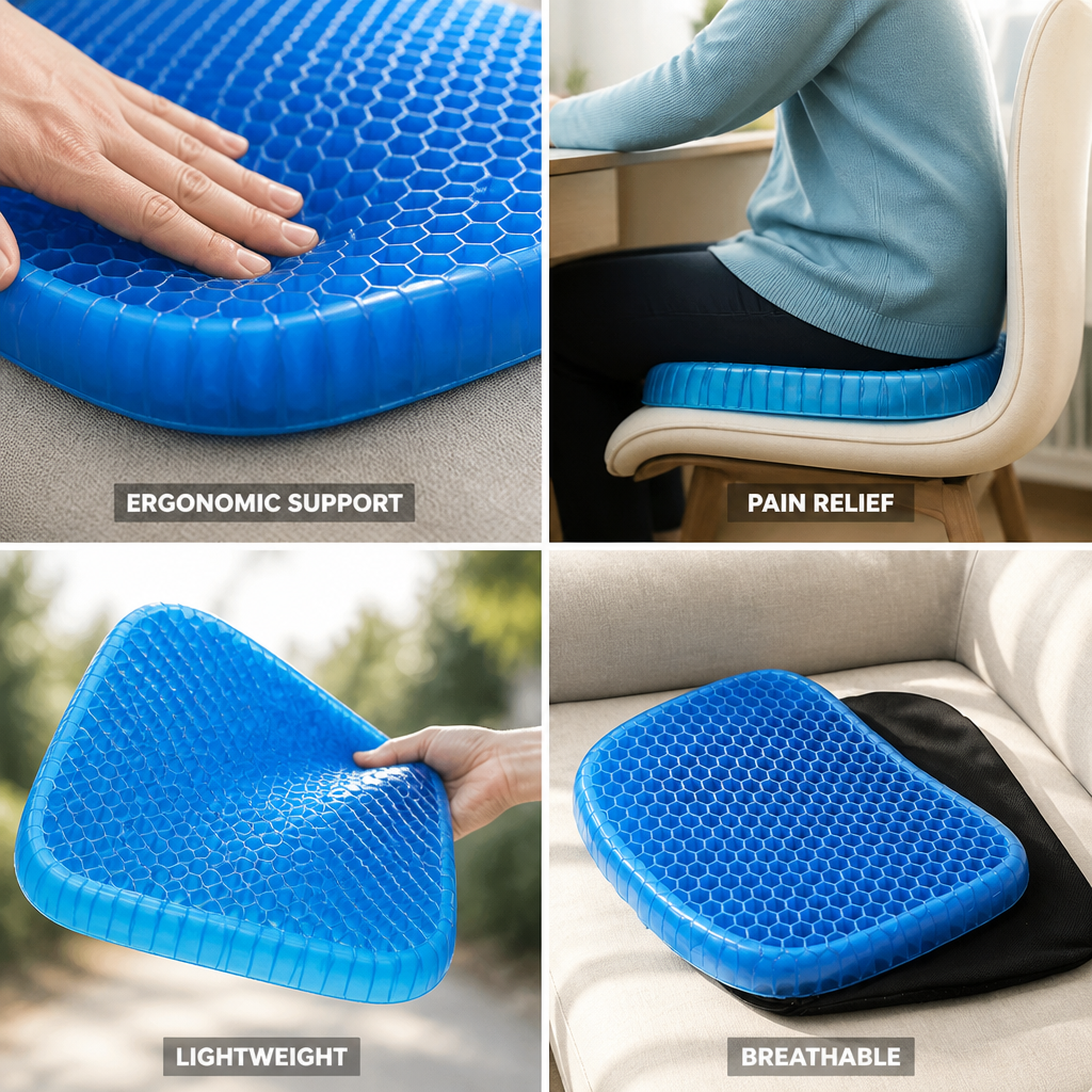 Coussin de siège orthopédique en gel alvéolé | livraina