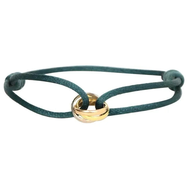 Minimalistisches Flechtarmband — Verstellbarer Infinity-Anhänger in Roségold