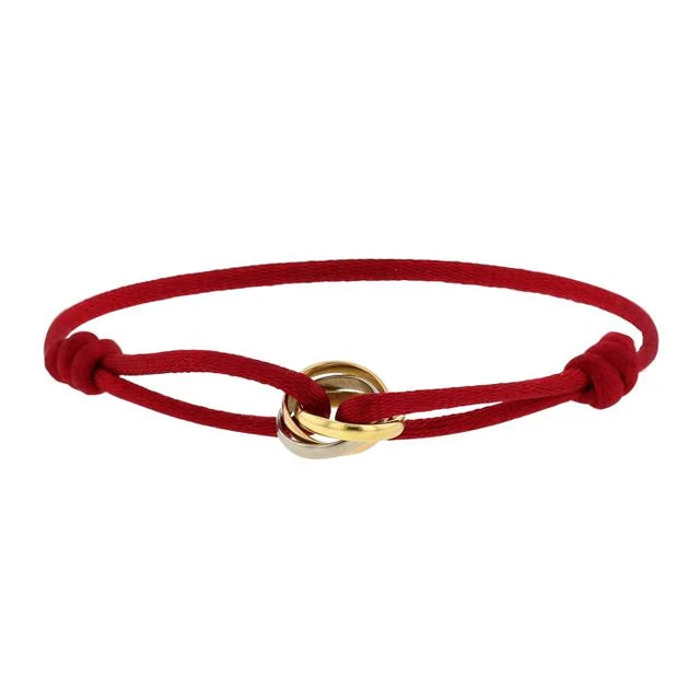 Minimalistisches Flechtarmband — Verstellbarer Infinity-Anhänger in Roségold