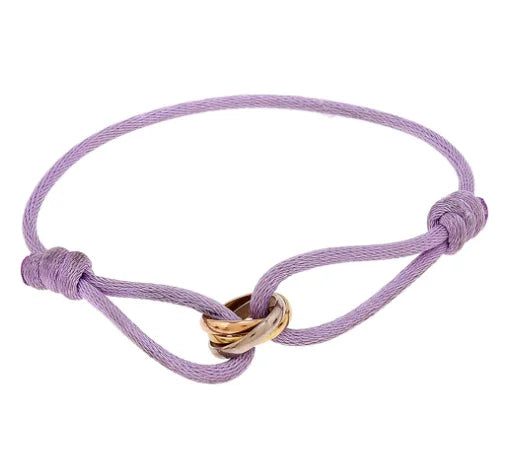 Minimalistisches Flechtarmband — Verstellbarer Infinity-Anhänger in Roségold