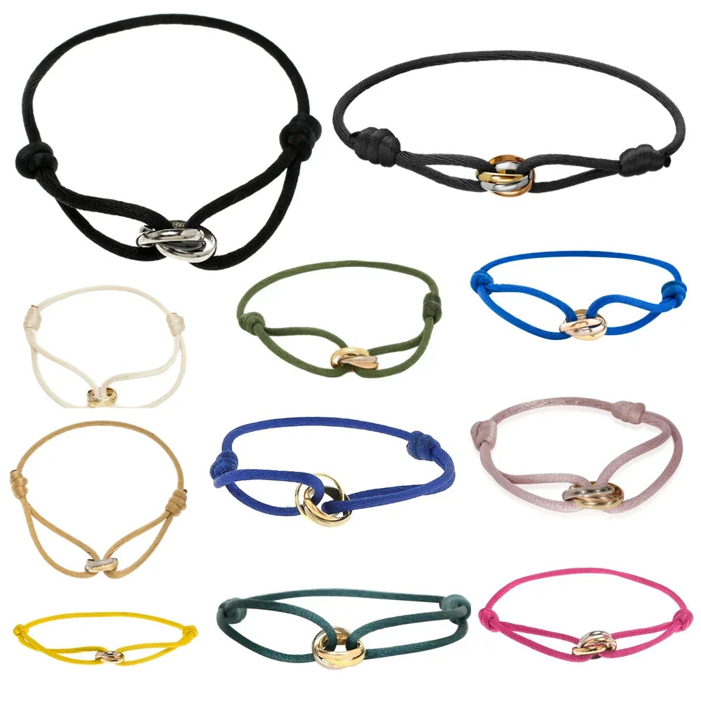 Minimalistisches Flechtarmband — Verstellbarer Infinity-Anhänger in Roségold