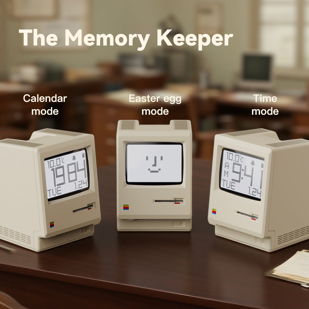 NexaTick Retro Computer-Style Digital Alarm Clock