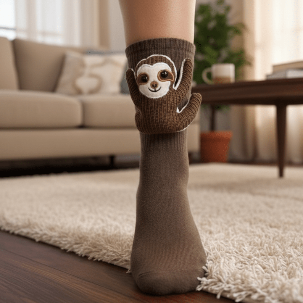 Calzini da casa 3D con animali SnugNest — Vestibilità confortevole, suola antiscivolo