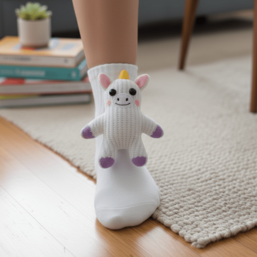 Calzini da casa 3D con animali SnugNest — Vestibilità confortevole, suola antiscivolo