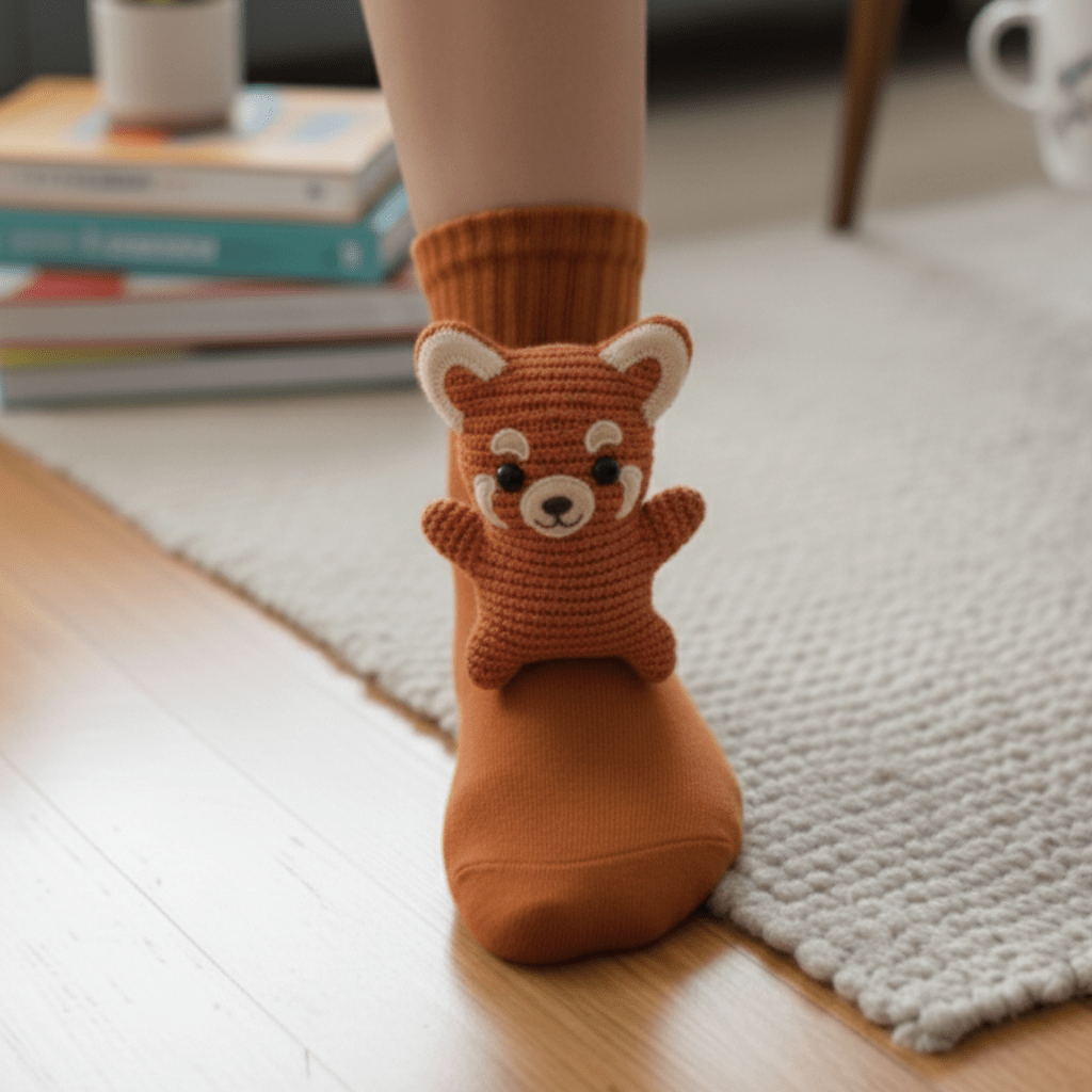 Calzini da casa 3D con animali SnugNest — Vestibilità confortevole, suola antiscivolo