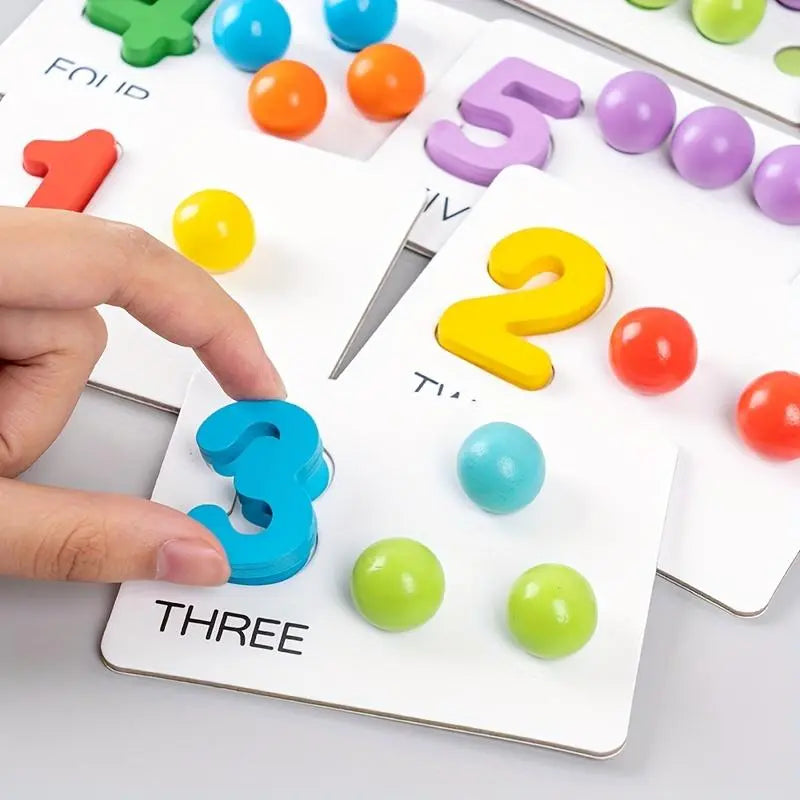 Σετ εκμάθησης μαθηματικών Montessori με ξύλινες χάντρες μέτρησης | livraina