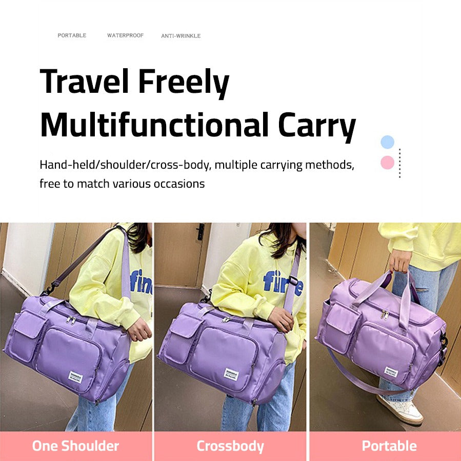 Travel Duffle Bag — Multiple Pockets, Shoe Compartment