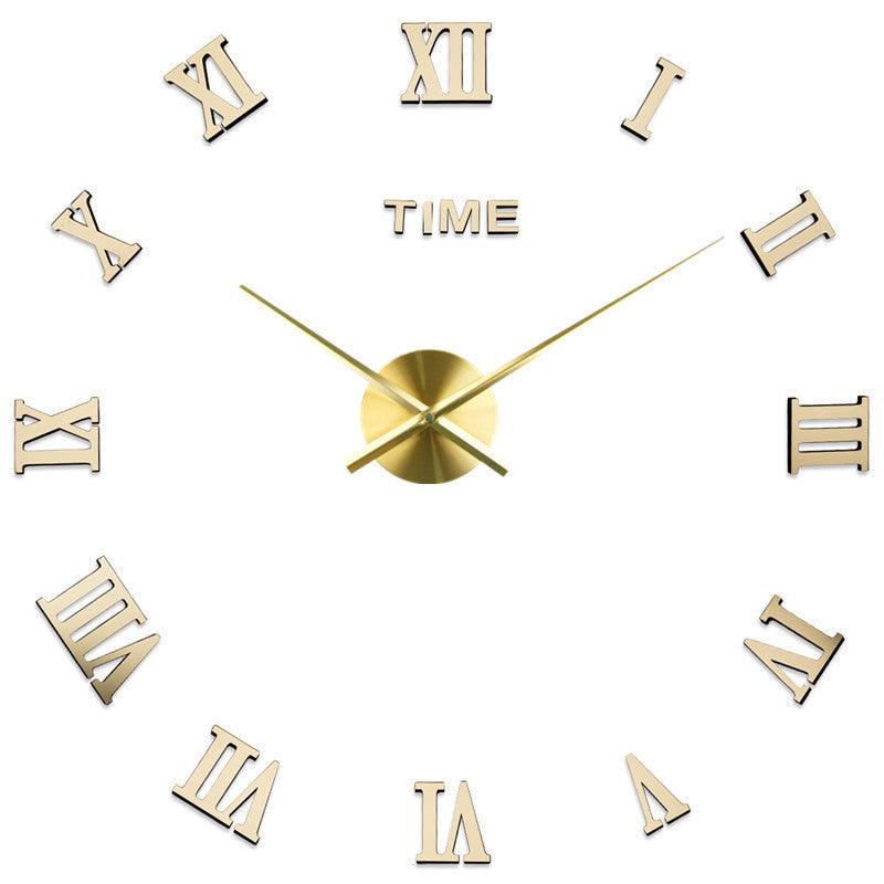 Orologio da parete moderno con specchio argentato e numeri romani