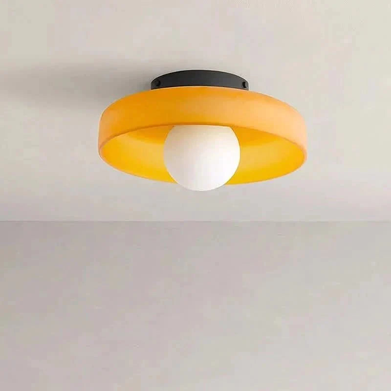 LumenGlow Nordic-loftslampe i glas — varmtransparent skærm
