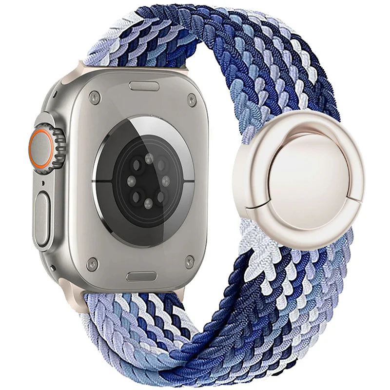 Cinturino intrecciato in nylon per Apple Watch — Fibbia rotonda regolabile