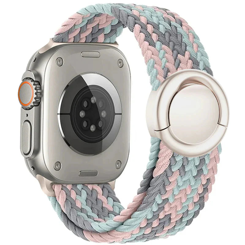 Cinturino intrecciato in nylon per Apple Watch — Fibbia rotonda regolabile