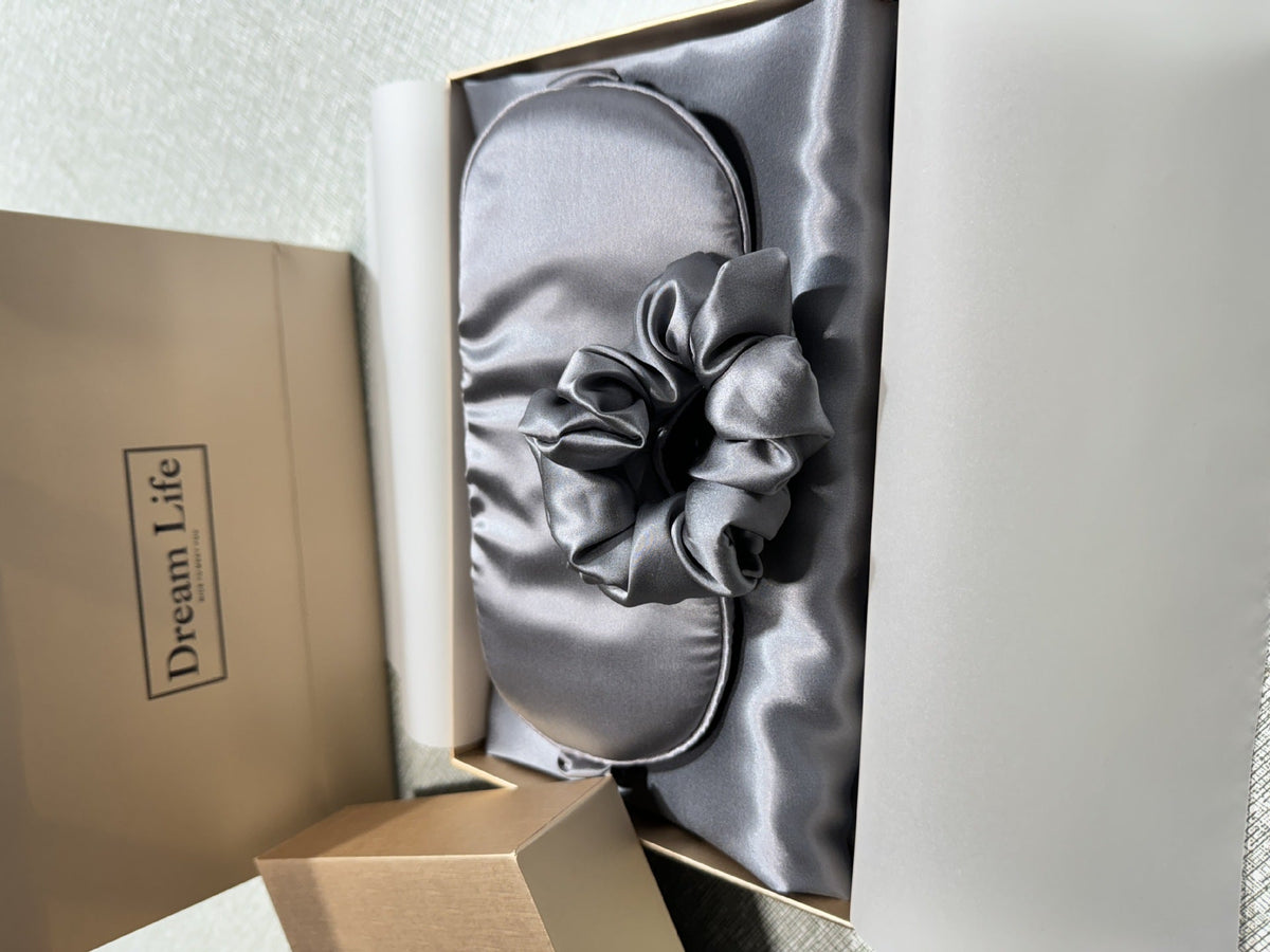 Nocturne 19-momme 6A-moerbeizijden slaapset — kussensloop en oogmasker