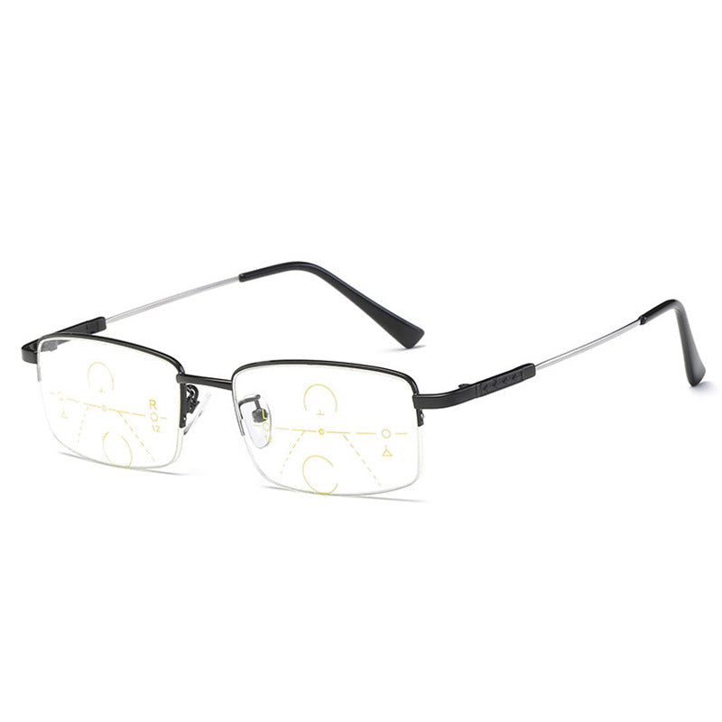 Lunettes de lecture en titane à teinte adaptative — Verres progressifs réactifs aux UV