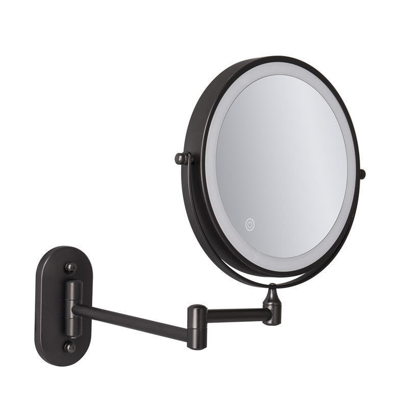 Specchio da barba ricaricabile da parete — Rotazione a 360 gradi, ingrandimento da 1X a 10X, LED integrato