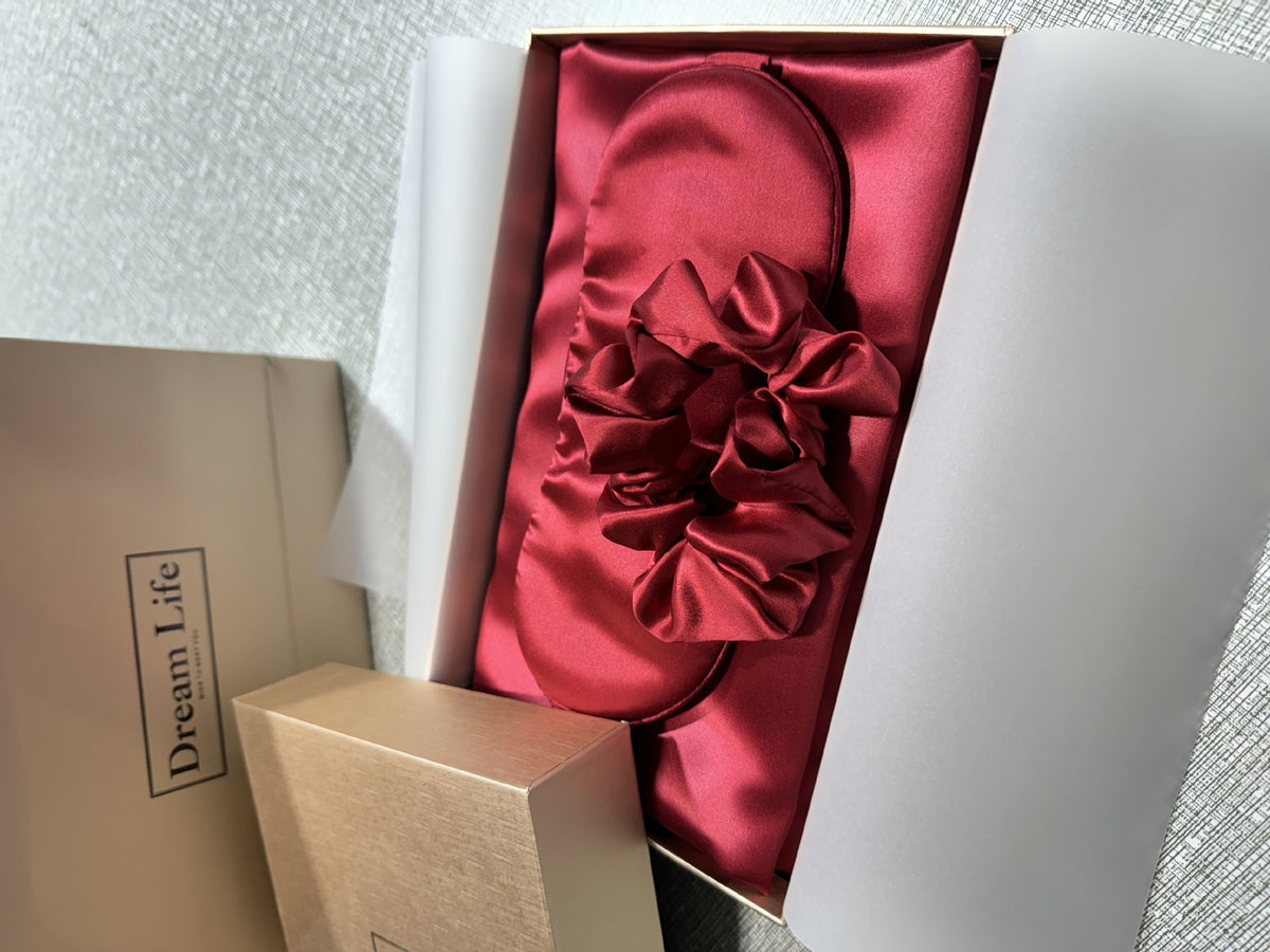 Nocturne 19-momme 6A-moerbeizijden slaapset — kussensloop en oogmasker