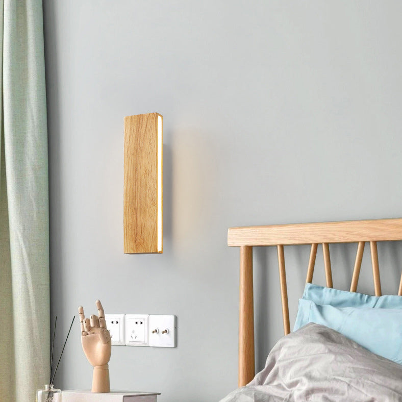 NatureGlow Solid Wood LED Wall Fixture – Minimalist Charm | livraina