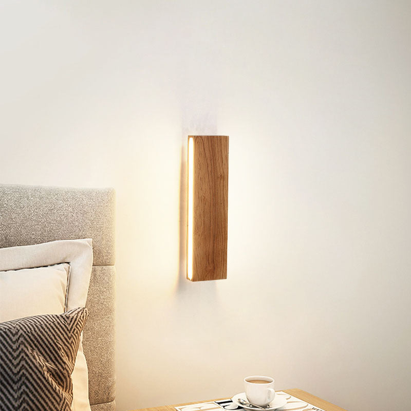 NatureGlow Solid Wood LED Wall Fixture – Minimalist Charm | livraina