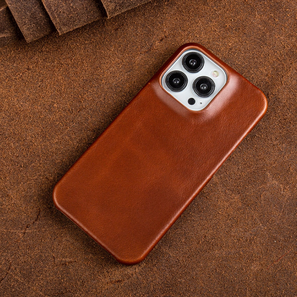Husă din piele ceruită cu ulei pentru iPhone — ediția elegantă Nova Creations