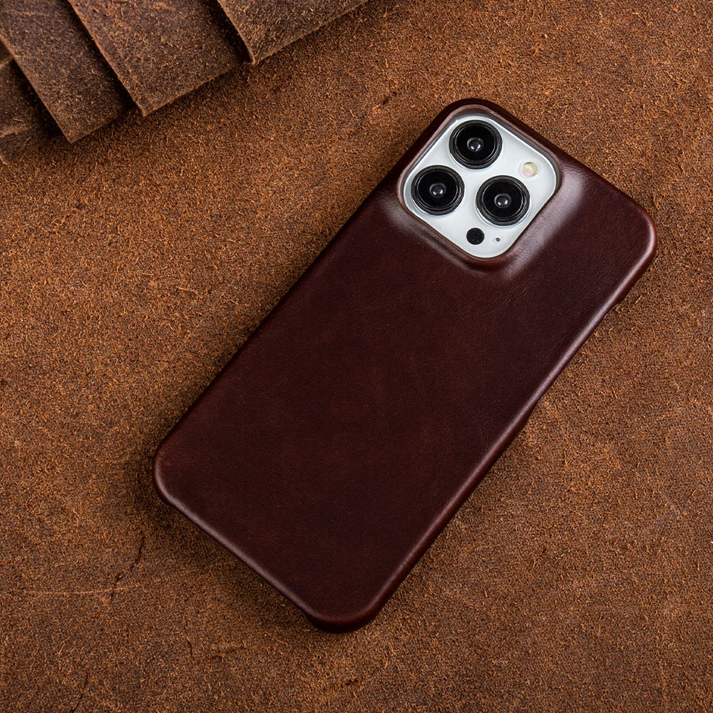 Husă din piele ceruită cu ulei pentru iPhone — ediția elegantă Nova Creations