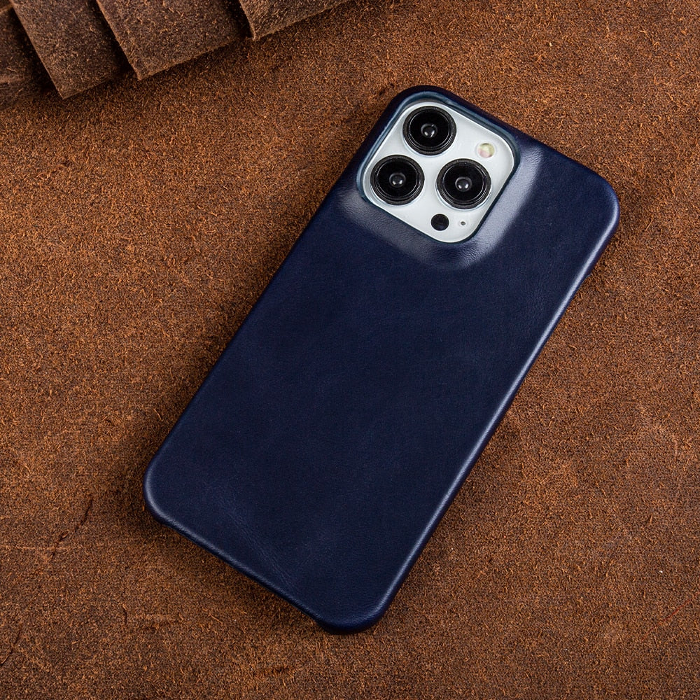 Husă din piele ceruită cu ulei pentru iPhone — ediția elegantă Nova Creations