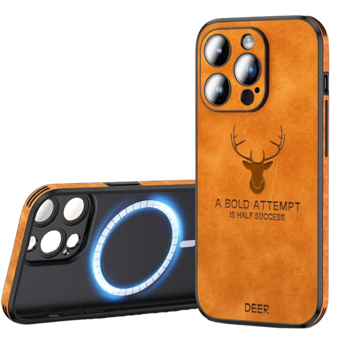 Funda delgada de cuero genuino para smartphone — Carcasa elegante y resistente a los golpes