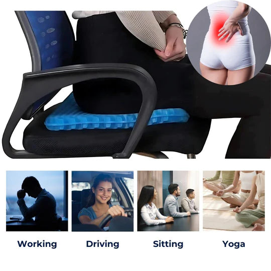 Orthopedisch gel-zitkussen - ademend honingraatdesign - drukverlichtend comfort | livraina