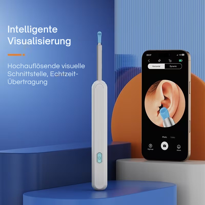 Otoscopio con cámara - Limpiador de oídos - Vista en directo en el teléfono inteligente | livraina