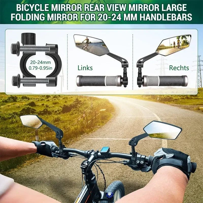 Specchietto retrovisore per bicicletta grandangolare regolabile VistaGlide