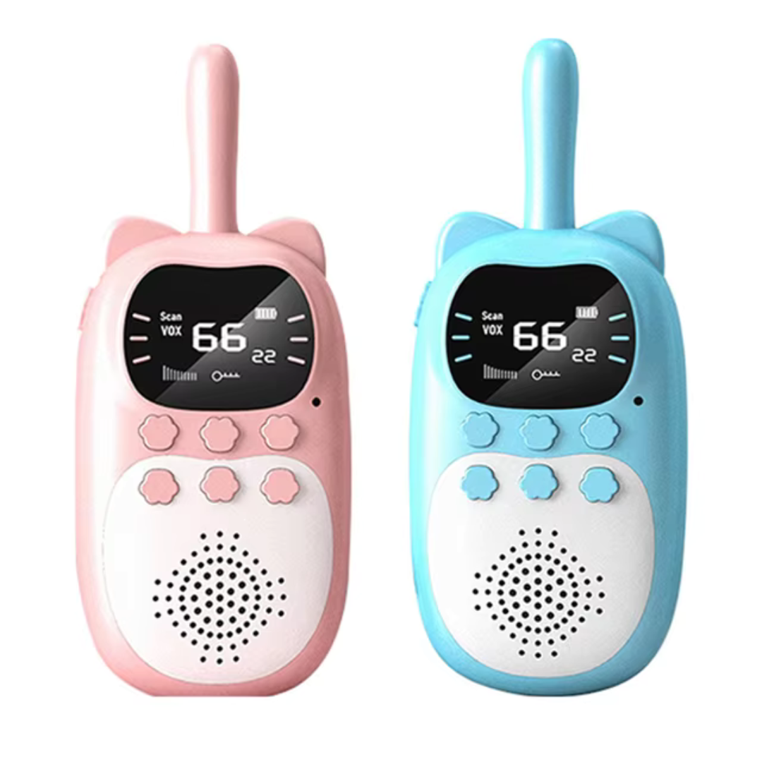 Digital walkie-talkie-sæt til børn - 3 km rækkevidde, LCD-skærm