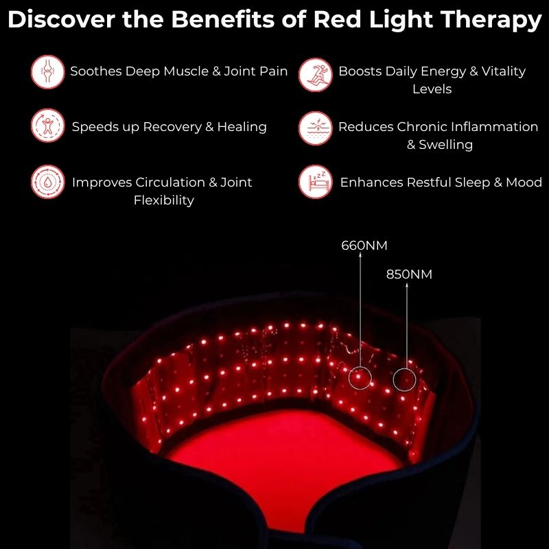 حزام Lumina للعلاج بالضوء الأحمر — مصابيح LED معتمدة من FDA للتعافي