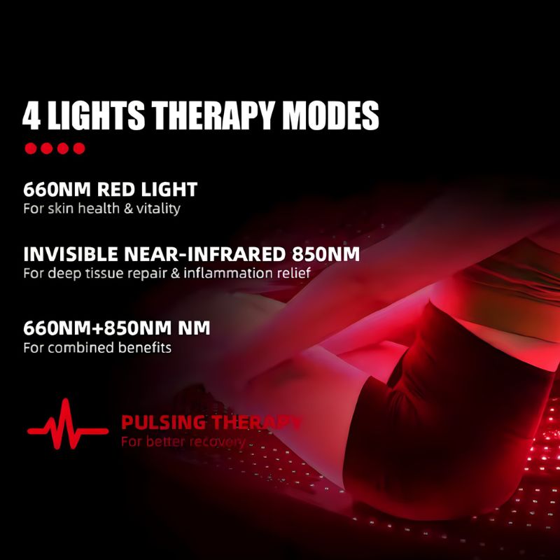 Lit de luminothérapie rouge — Rouge et proche infrarouge pour tout le corps