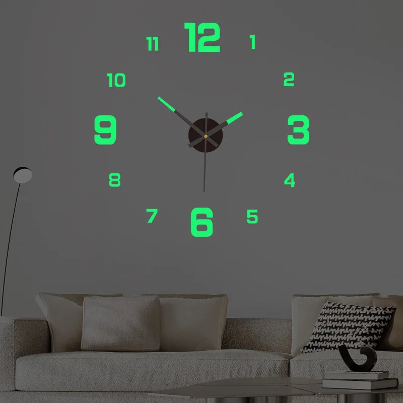 Horloge murale lumineuse 3D DIY LumaNova — Style moderne sans cadre