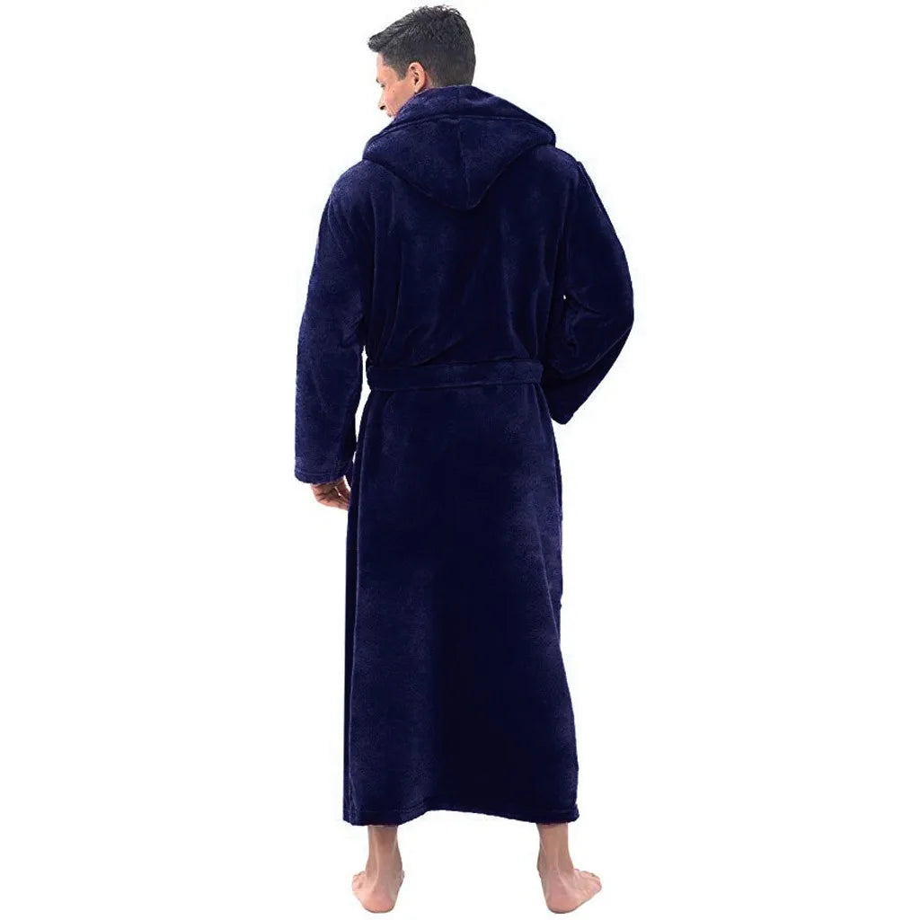 Albornoz con capucha para hombre NestEase - Calidez de felpa y comodidad para estar en casa